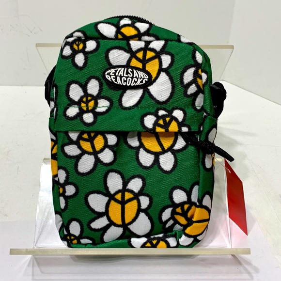 PETALS AND PEACOCKS Handbags - Green canvas crossbody NEW